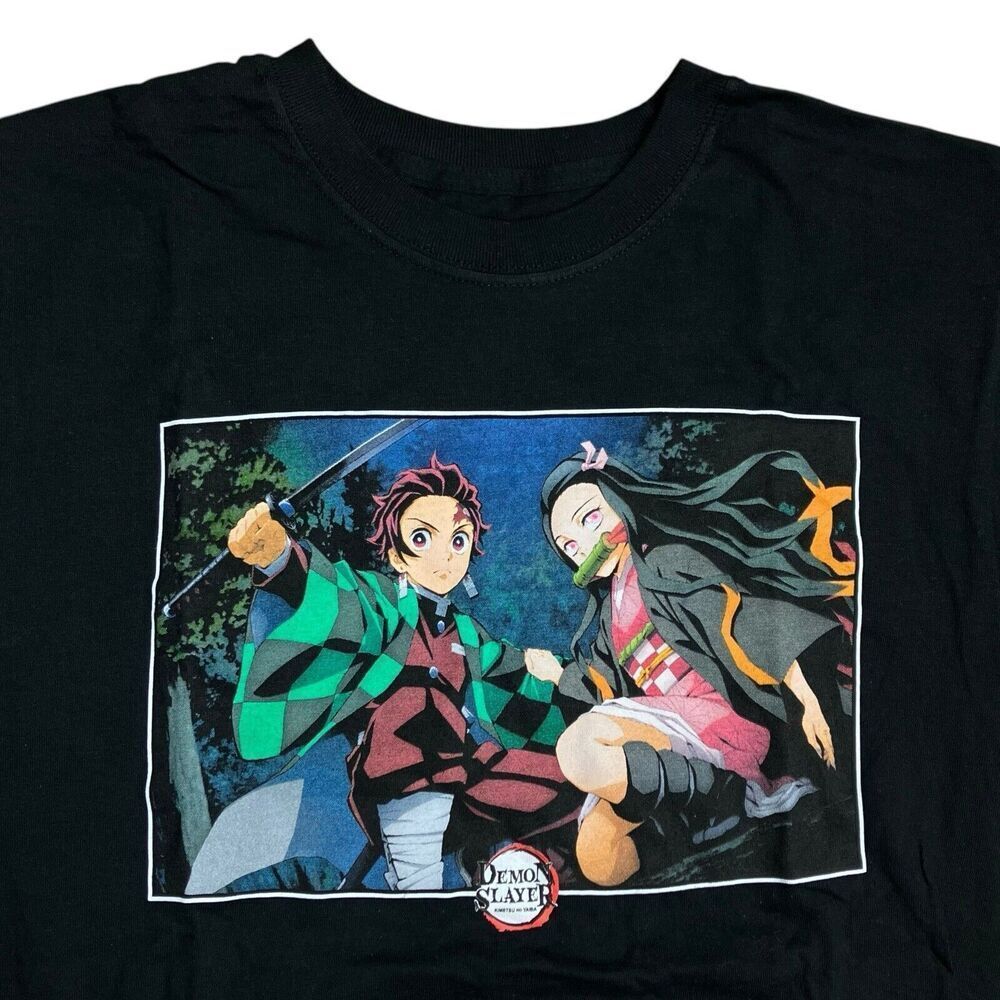 Demon Slayer T-Shirt Adult S Tanjiro Nezuko Graphic Kimetsu No Yaiba Siblings